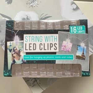 LED display for photos, cards, notes | String with LED clips